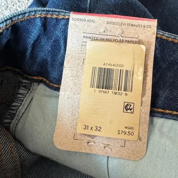 Levi's Superlow Flare Jeans Low Rise Denim Slim Fit Dark Wash Y2K 31x32 - Picture 3 of 9